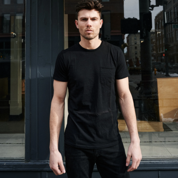 Groceries: Naturally Dyed Organic Cotton Pocket Crew Shirt - Image 3