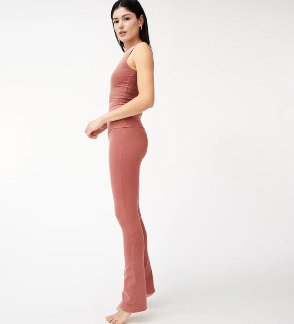 Groceries - Naturally Dyed Organic Cotton High-Waist Mini-Flared Legging (PFAS Free) - Image 2