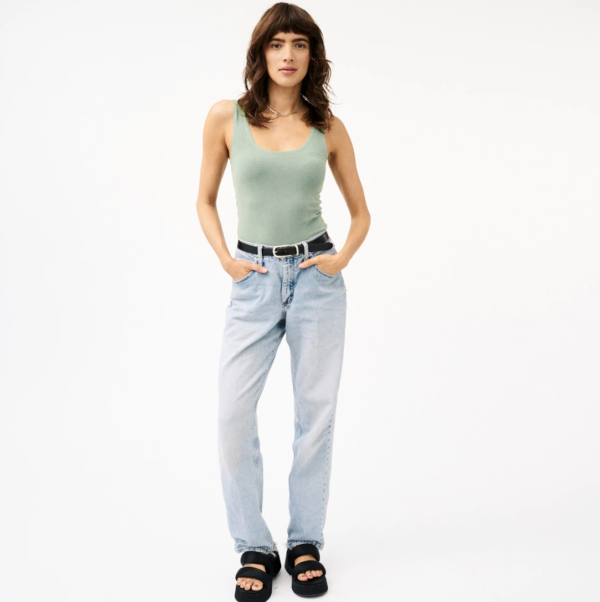 Groceries: Naturally Dyed Organic Cotton Long Fitted Crop Top - Image 4