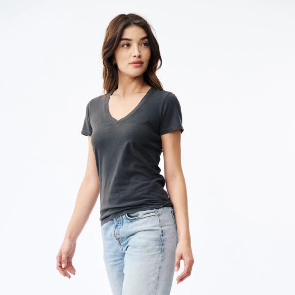 Groceries: Naturally Dyed Hemp V Neck Tee - Image 2