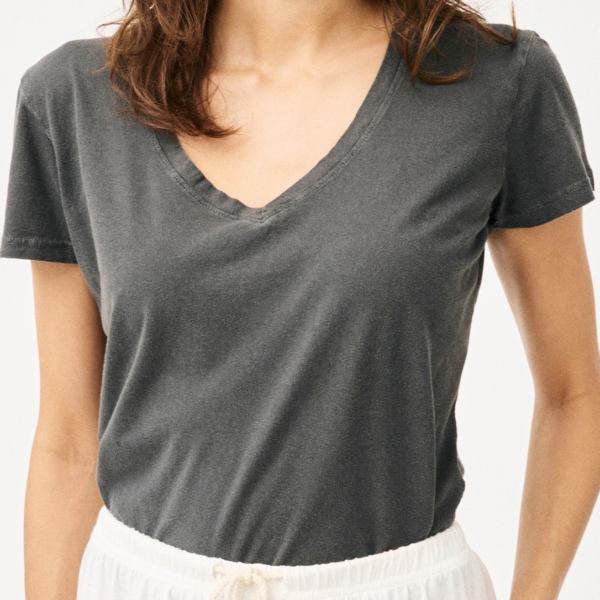 Groceries: Naturally Dyed Hemp V Neck Tee