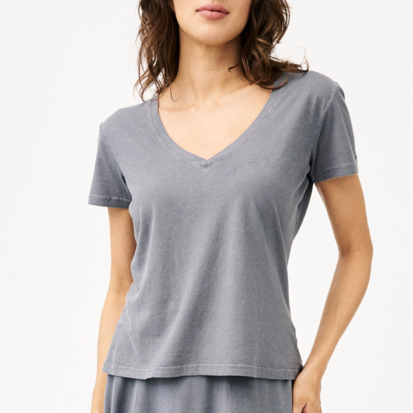 Groceries: Naturally Dyed Hemp V Neck Tee - Image 4