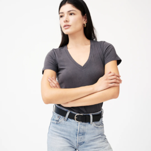 Groceries: Naturally Dyed Organic Cotton V Neck Tee