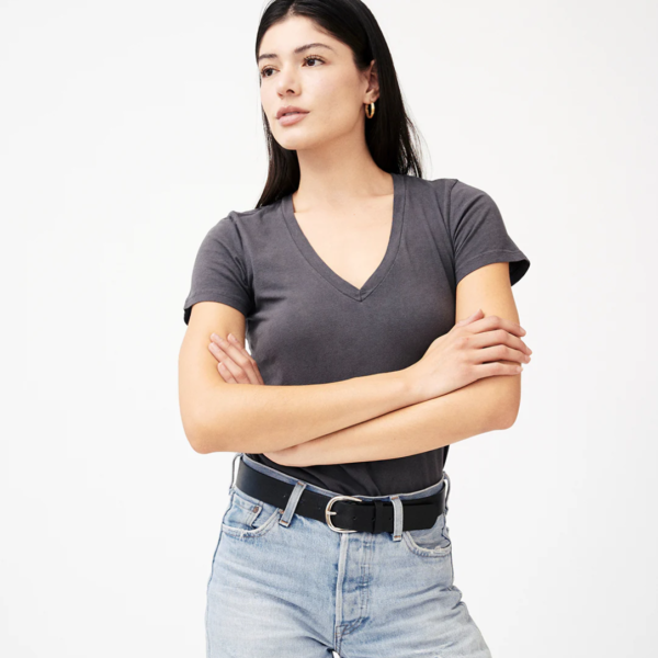 Groceries: Naturally Dyed Organic Cotton V Neck Tee
