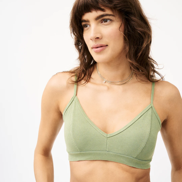 Groceries: Naturally Dyed Organic Cotton Ribbed V-Bra - Image 3