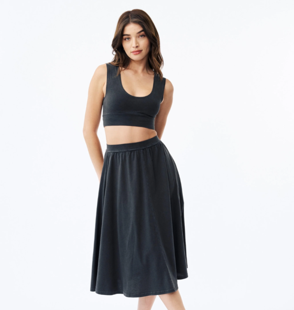 Groceries: Naturally Dyed Organic Cotton Midi Skirt with Pockets - Image 3