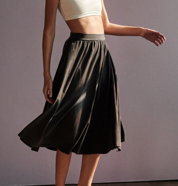 Groceries: Naturally Dyed Organic Cotton Midi Skirt with Pockets - Image 4