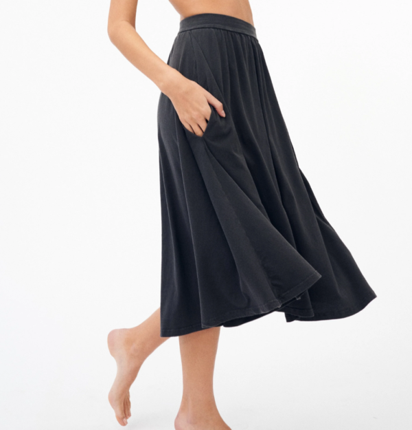 Groceries: Naturally Dyed Organic Cotton Midi Skirt with Pockets
